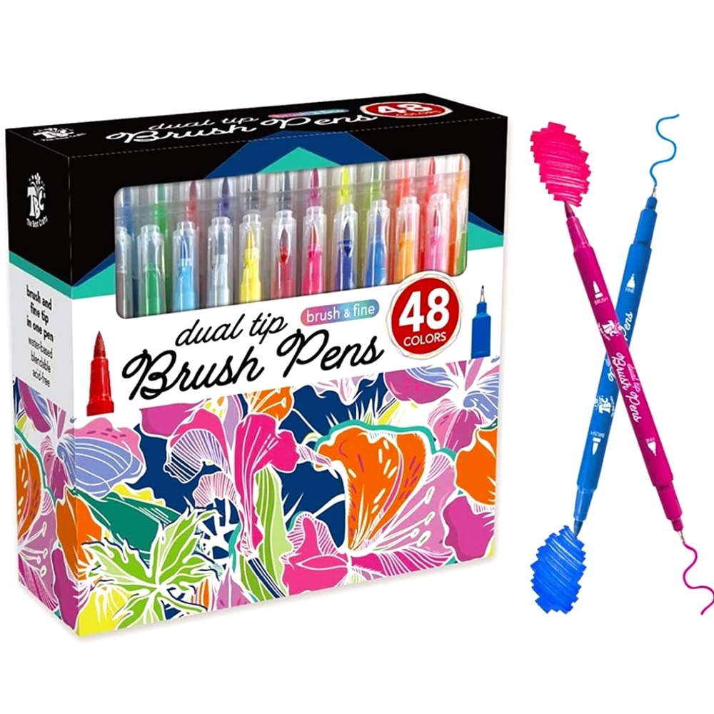 48 color Dual tip brush pen /New